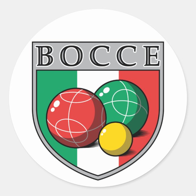 Bocce Shield Round-Aufkleber Runder Aufkleber (Vorderseite)