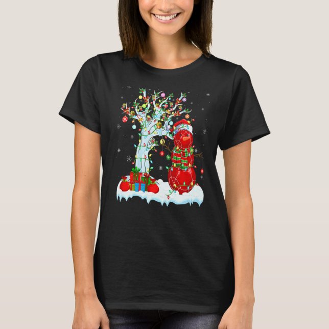 Bocce Sports Xmas Tree Lighting Snowman Bocce Chri T-Shirt (Vorderseite)