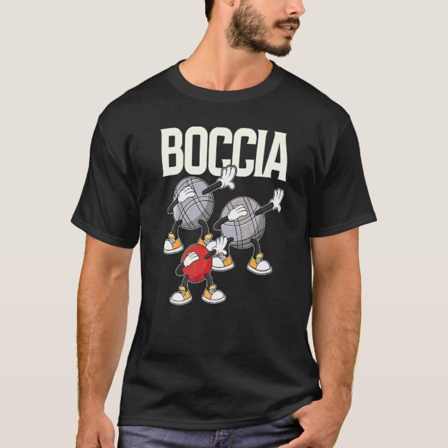 Boccia Player Kleidung mit Dabbing Boccia Balls T-Shirt (Vorderseite)
