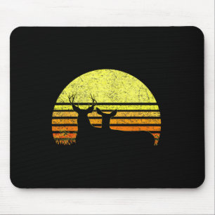 Bock Maultierhirsch Jagd Papa Vintage Retro Sonne Mousepad