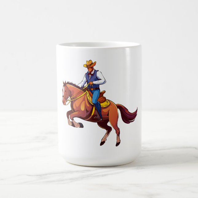 Bockendes Pferd mit dem Mann Kaffeetasse (Mittel)