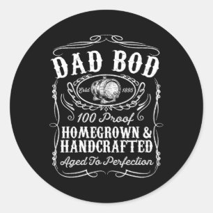 Bod Funny Whiskey Bourbon Lover Fathers Day Gesche Runder Aufkleber