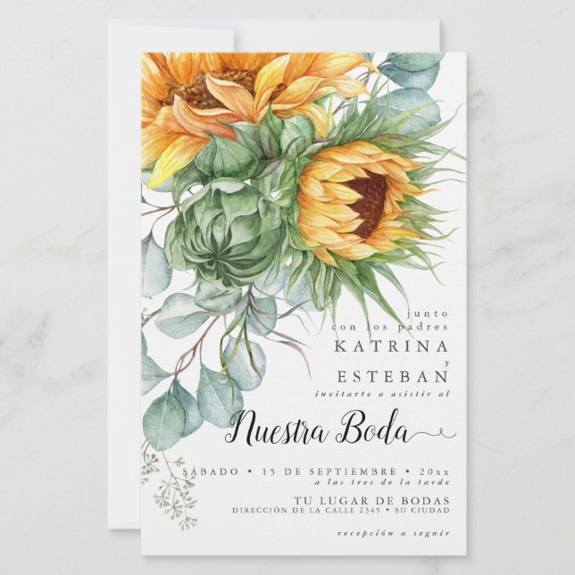 Boda de girasoles de otoño económica pero hermosa (Vorderseite)