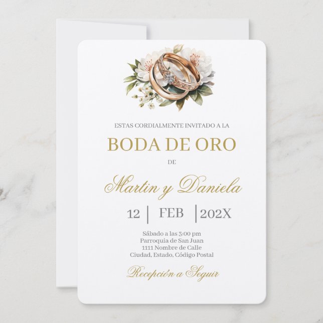 Boda de oro editierbar einladung (Vorderseite)