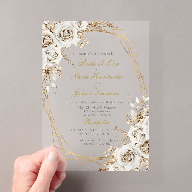 Boda de oro wedding acrylic invitation acryleinladungen (Insitu (Handheld))