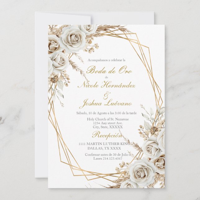 Boda de oro wedding invitation einladung (Vorderseite)
