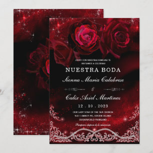 Boda en Negro, Rojo y Blanco Einladung