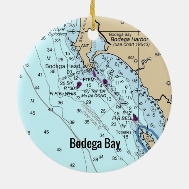 Bodega Bay CA Keramik Ornament (Hinten)