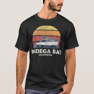 Bodega Bay CA Vintag Boote 70er Retro Boat Design T-Shirt