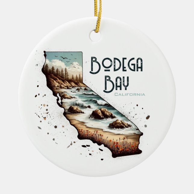 Bodega Bay California Souvenir-Geschenk Keramik Ornament (Vorne)