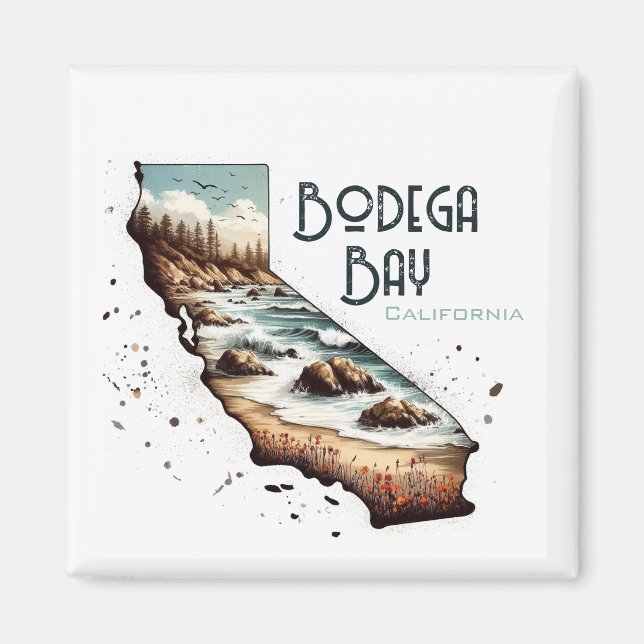 Bodega Bay California Souvenir-Geschenk Magnet (Vorne)