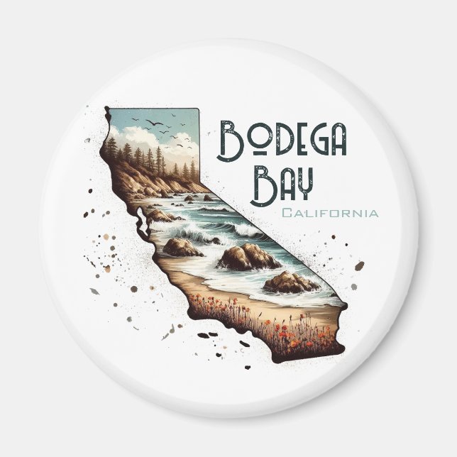 Bodega Bay California Souvenir-Geschenk Magnet (Vorne)