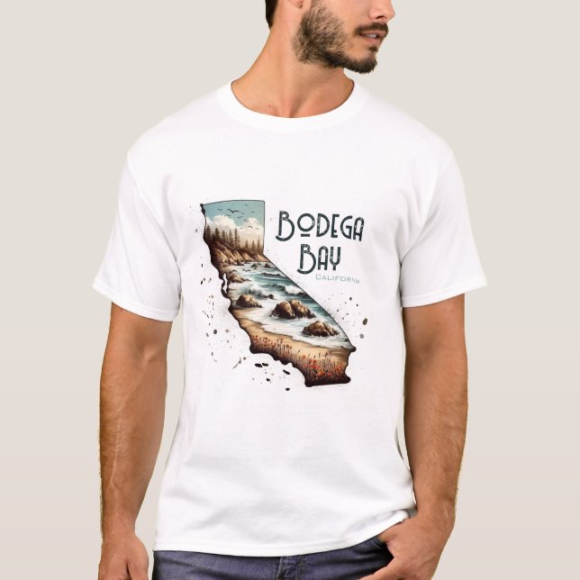 Bodega Bay California Souvenir-Geschenk T-Shirt (Vorderseite)