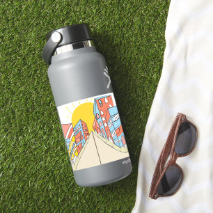 Bodega Stadt Spanischer Handzeichner Aufkleber