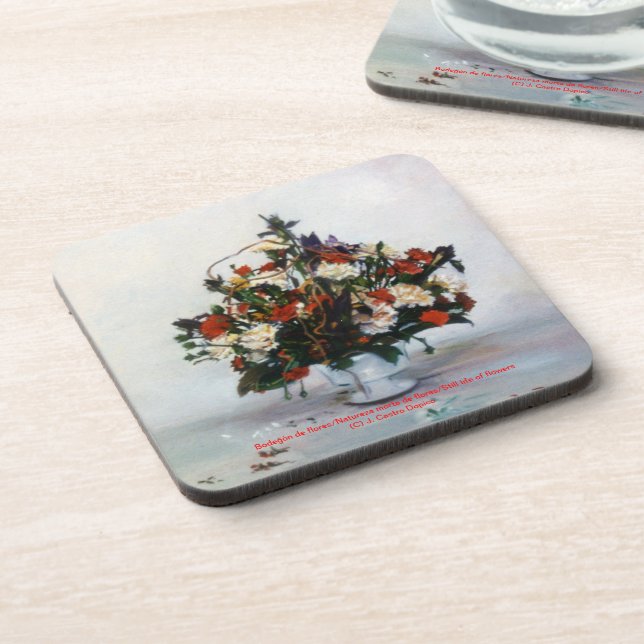 Bodegón de flores/Stillleben von Blume Getränkeuntersetzer (Linke Seite)