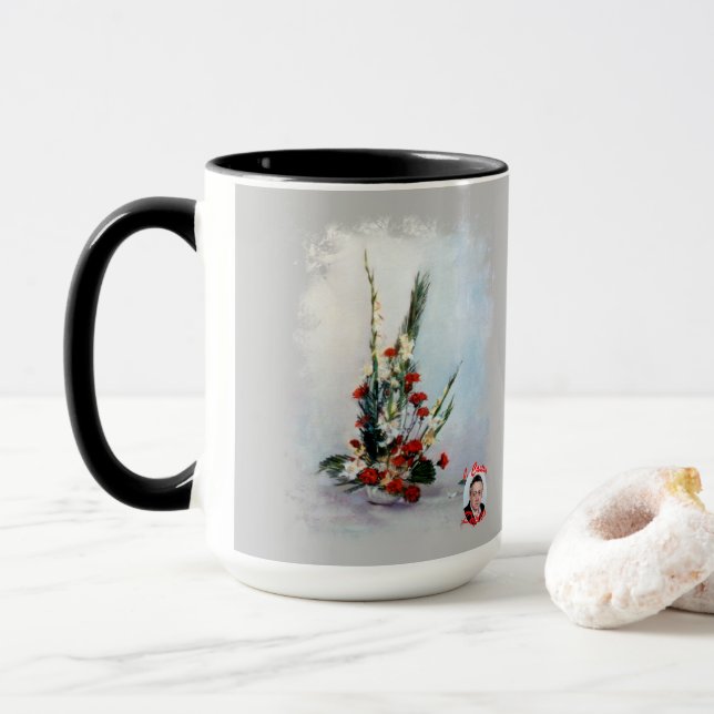 Bodegón de flores tasse (Mit Donut)