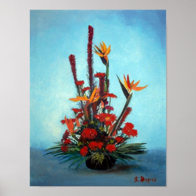 Bodegón der Blumen/Still life of flowers Poster (Vorne)
