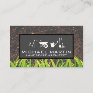 Boden und Gras   Gartenwerkzeuge Visitenkarte