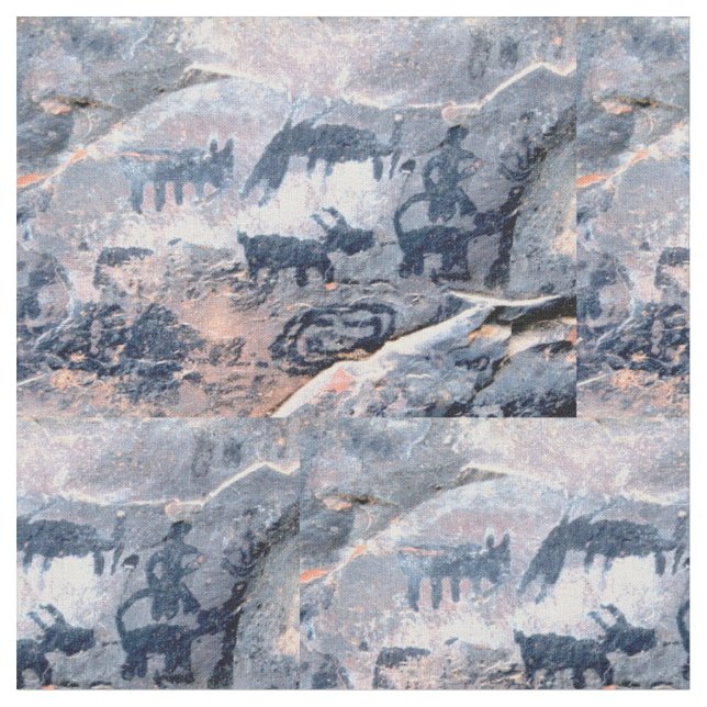 bodenamerikanische Petroglyphen Stoff (Nahaufnahme)