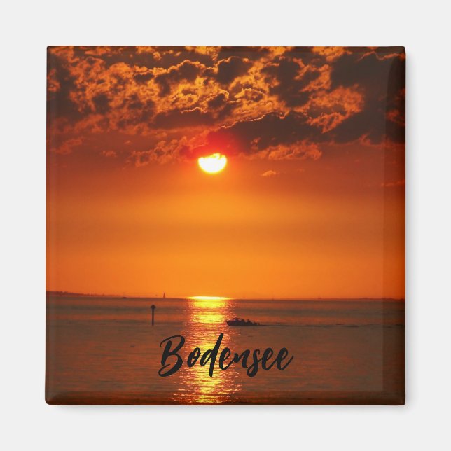 Bodensee Sonnenuntergang in Vorarlberg, Österreich Magnet (Vorne)
