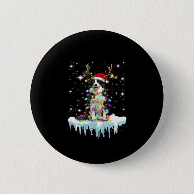 Boder Colline Rentier Weihnachtsgeschenk Button (Vorderseite)