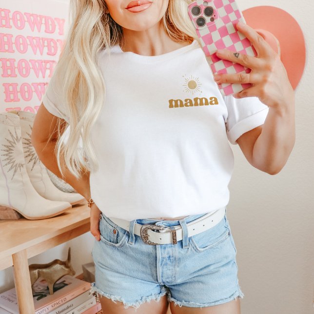BODHI Boho Sun Retro Ein glücklicher Typ Mama T-Shirt (Von Creator hochgeladen)