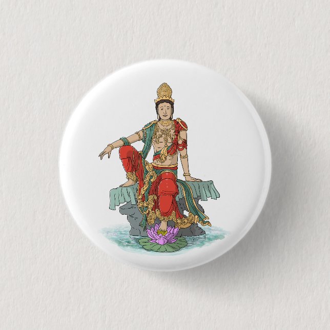 Bodhisattva der Mitgefühl-Taste Button (Vorderseite)