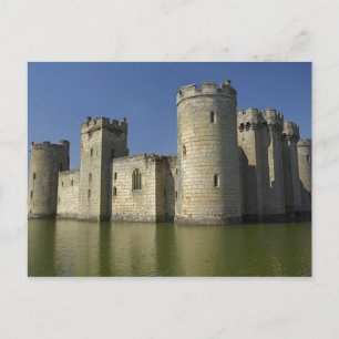 Bodiam Castle (1385), gespiegelt im Burggraben, Os Postkarte