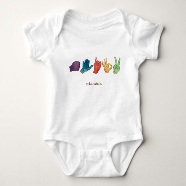 BODIE AEIOU VOCALES BABY STRAMPLER (Vorderseite)