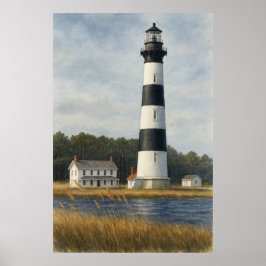 Bodie Island Leuchtturm Aquarell Poster