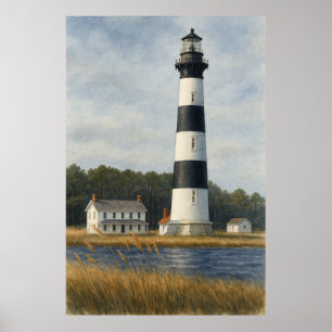 Bodie Island Leuchtturm Aquarell Poster