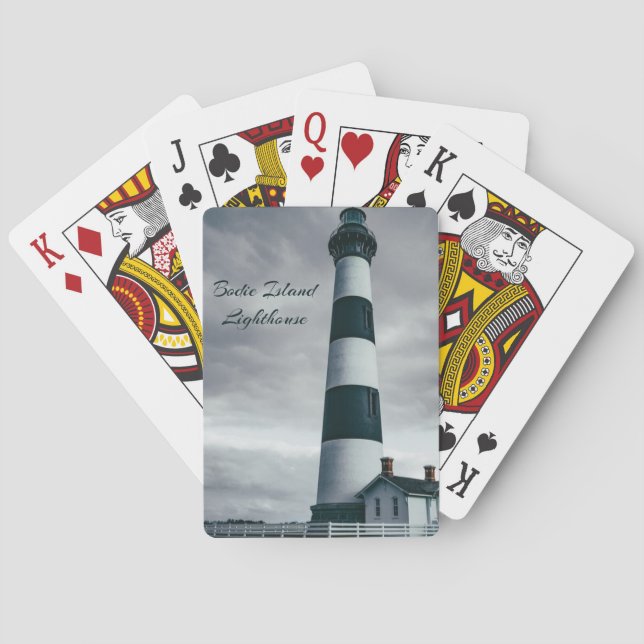 Bodie Island Leuchtturm schwarz-weiß Spielkarten (Rückseite)