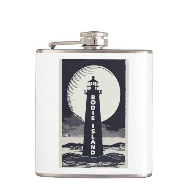 Bodie Island Lighthouse North Carolina Moon Flachmann (Vorderseite)