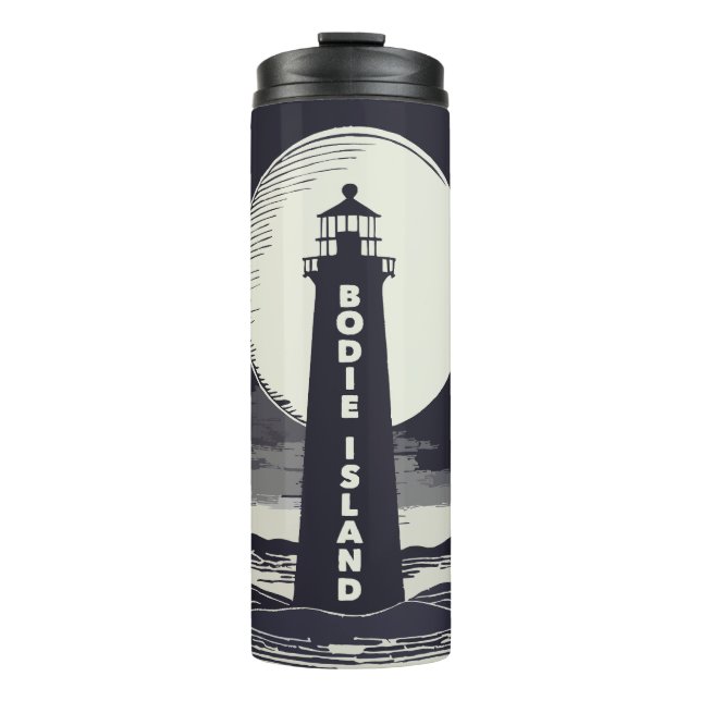 Bodie Island Lighthouse North Carolina Moon Thermosbecher (Vorderseite)