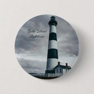 Bodie Island Lighthouse Schwarzweiß Button