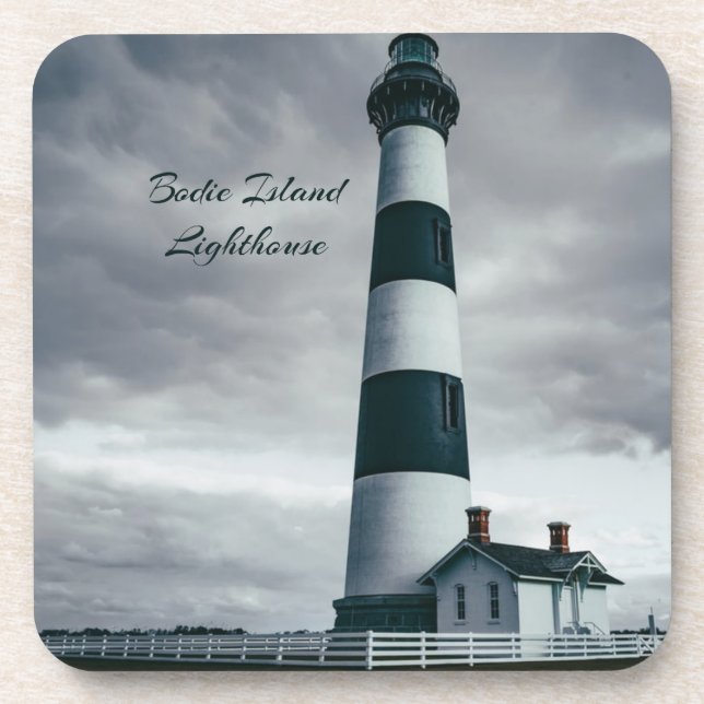 Bodie Island Lighthouse Schwarzweiß Getränkeuntersetzer (Vorderseite)