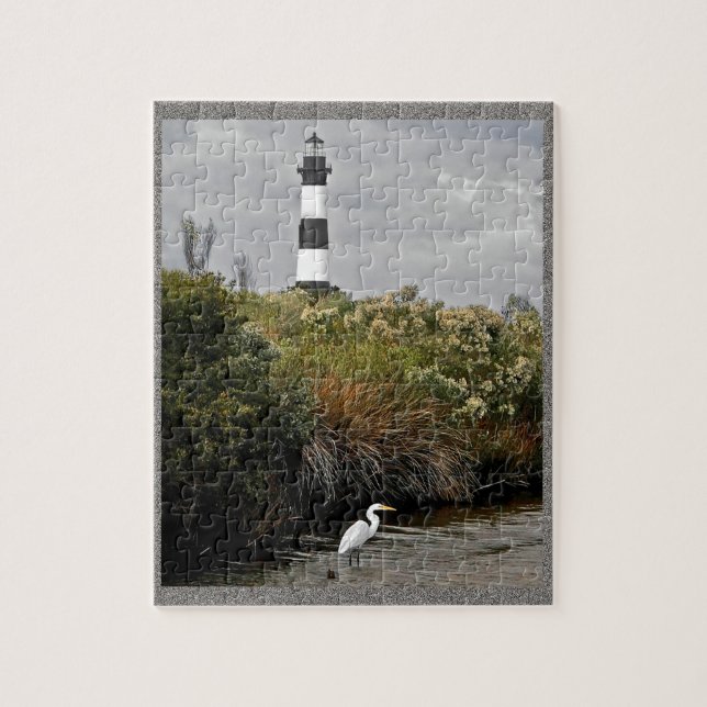 Bodie Island Lighthouse with Egret (Vertikal)