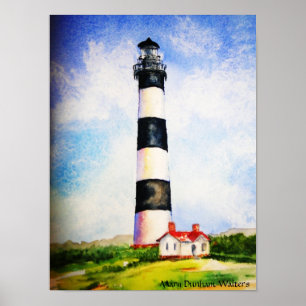Bodie-Leuchtturm-Aquarell durch Mary Dunham Walter Poster