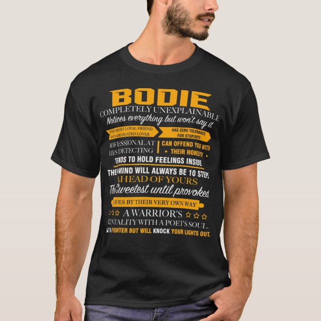 Bodie völlig unerklärlich T-Shirt (Vorderseite)
