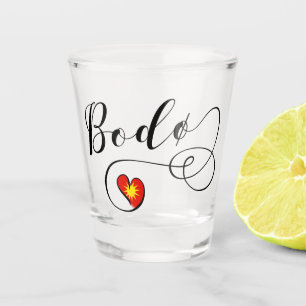 Bodø Flaggenherz, Norwegen, Bodö Schnapsglas