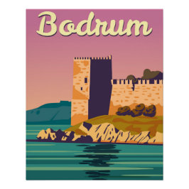 Bodrum Castle retro poster, Kurort Türkei Poster