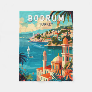 Bodrum Türkei Reise Kunst Vintage Fleecedecke