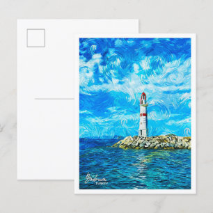 Bodrum Türkei Schönes Ölbild Stadtlandschaft Postkarte