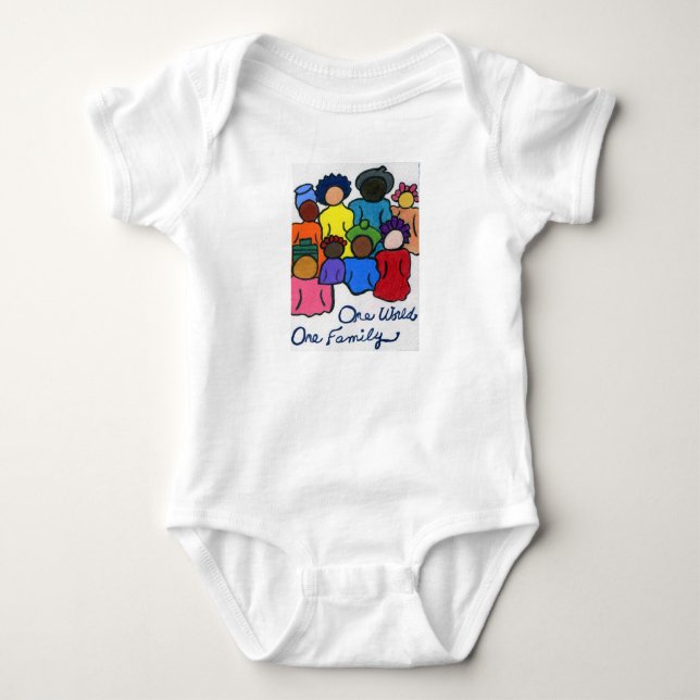Body 1 monde, 1 chemise de bébé de famille (Devant)