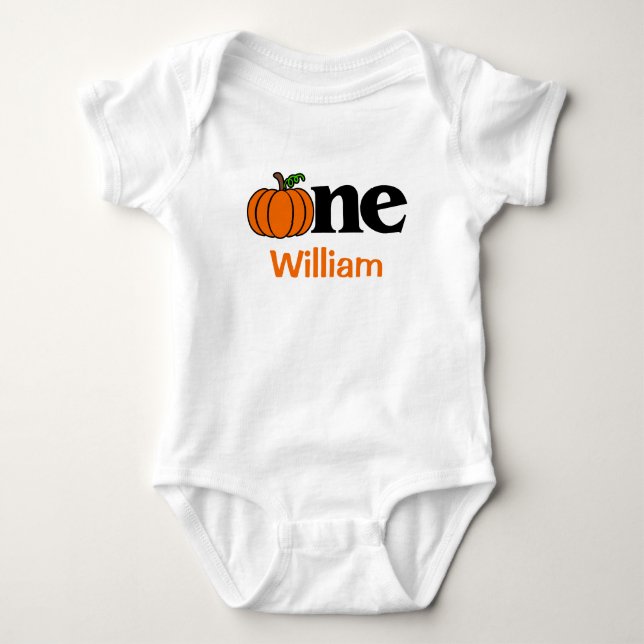 Body 1er anniversaire Boy Fall Citrouille Personnalisé (Devant)