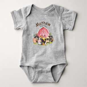 Body 1er Anniversaire Ferme de ferme animaux mignons, j