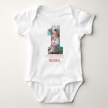 1ER ANNIVERSAIRE VÊTEMENTS DE BÉBÉ PHOTO PERSONNAL