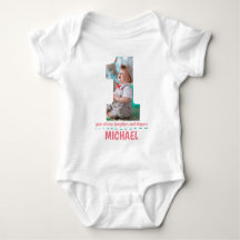 1ER ANNIVERSAIRE VÊTEMENTS DE BÉBÉ PHOTO PERSONNAL