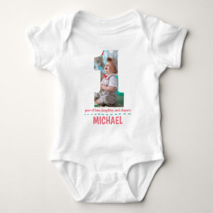 BODY 1ER ANNIVERSAIRE VÊTEMENTS DE BÉBÉ PHOTO PERSONNAL