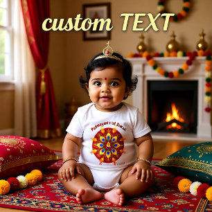 Body 1er Diwali de bébé avec le nom personnalisé 2